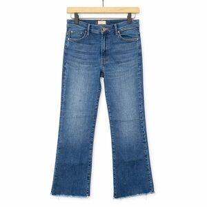 MOTHER The Hustler Ankle Fray Jeans Women’s Size 29 Blue Wash Raw Hem